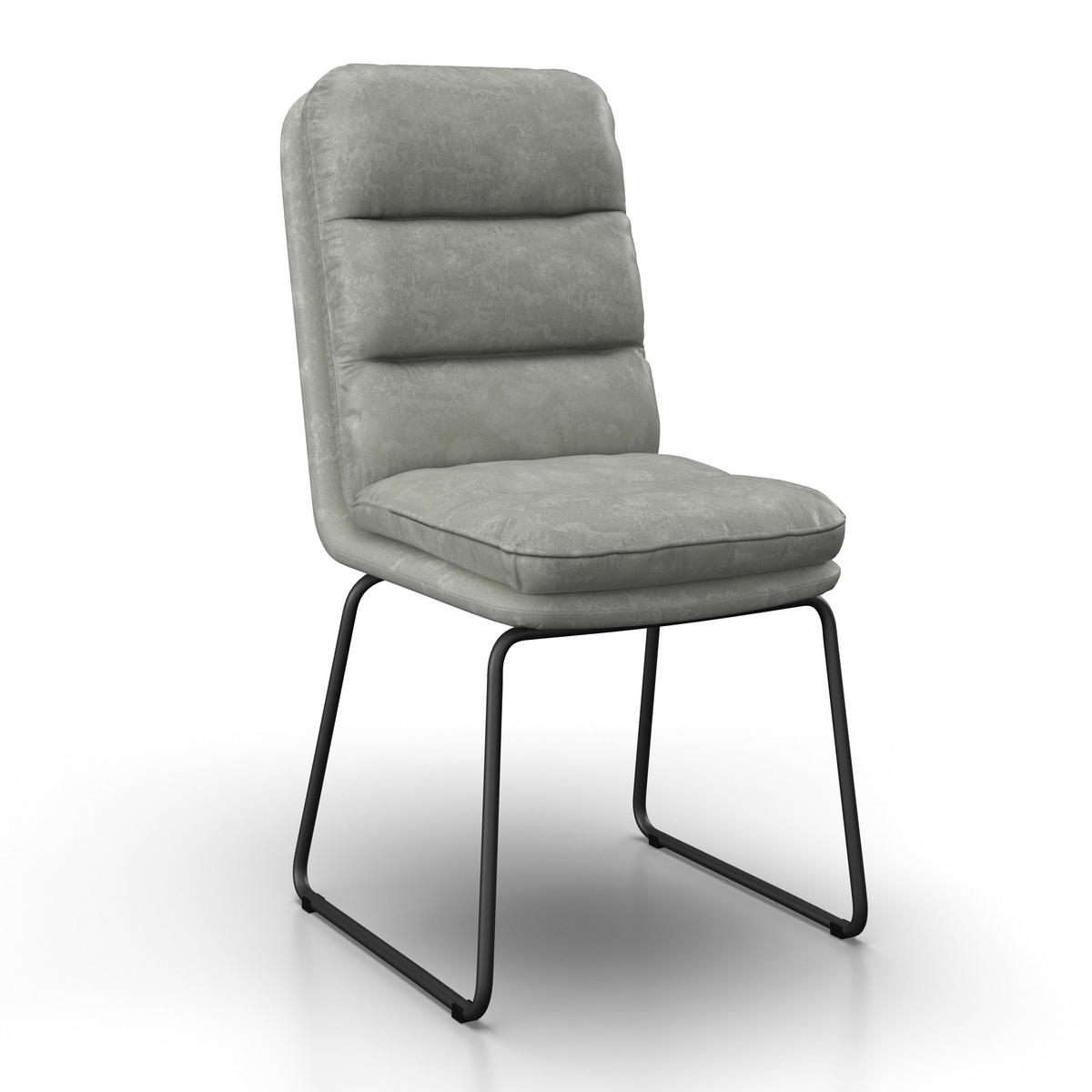 STUHL Kona Hellgrau Webstoff Gepolstert - Hellgrau, Holz (51/90/62cm) - Bessagi Home