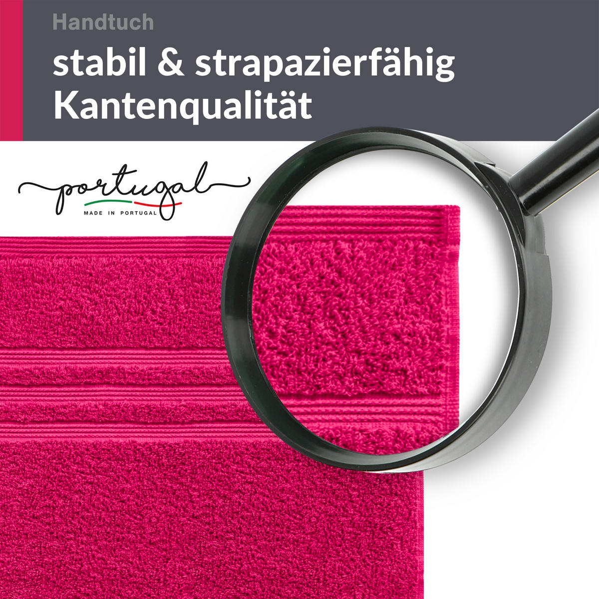 HANDTUCH 50x100 cm London Rhabarber Rot 4er Set - Pink, Textil (50/100cm) - Lashuma