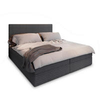 BOXBETT PISA 180x200 cm mit Matratze und Topper - Graphitfarben - Graphitfarben, Holz (180/200cm) - MASSENO
