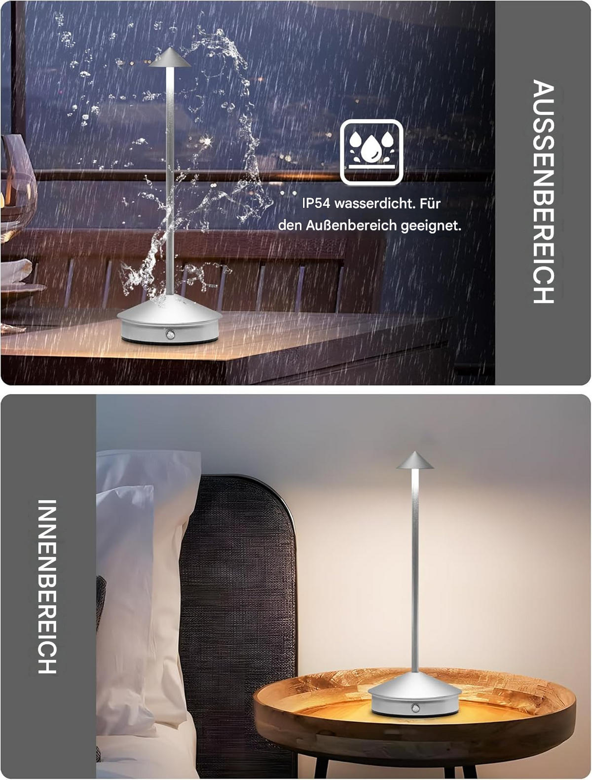 TISCHLEUCHTE USB LED Silber Druckdimmbar - Chromfarben, Metall (11/11/31cm) - Weltevree