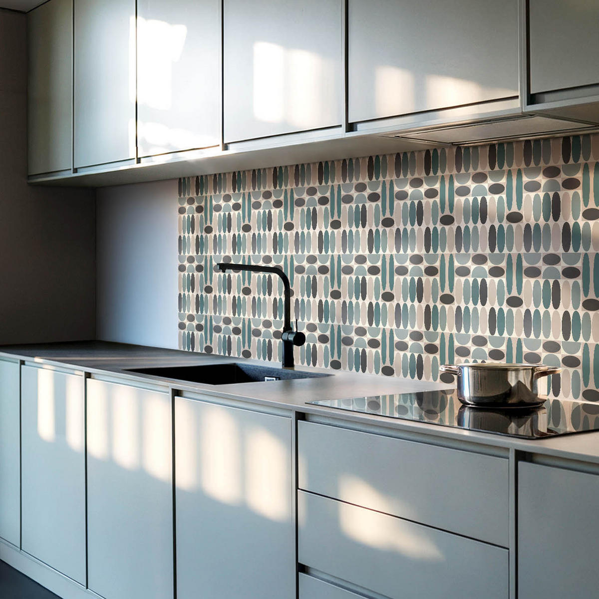 WANDPANEEL 10x 40x20 cm selbstklebend Ovalis - Smaragdgrün, Kunststoff (20/1.6/40cm) - Wallfluent