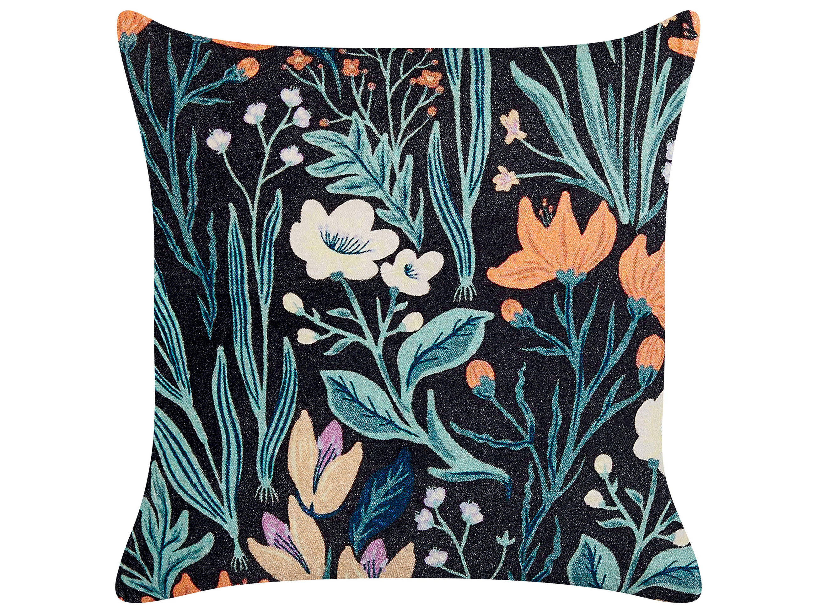 DEKOKISSEN 2er-Set Schwarz 45/45 cm Osmunda - Schwarz, Textil (45/45cm) - Beliani