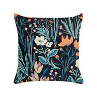 DEKOKISSEN Schwarz 45/45 cm Osmunda - Schwarz, Textil (45/45cm) - Beliani
