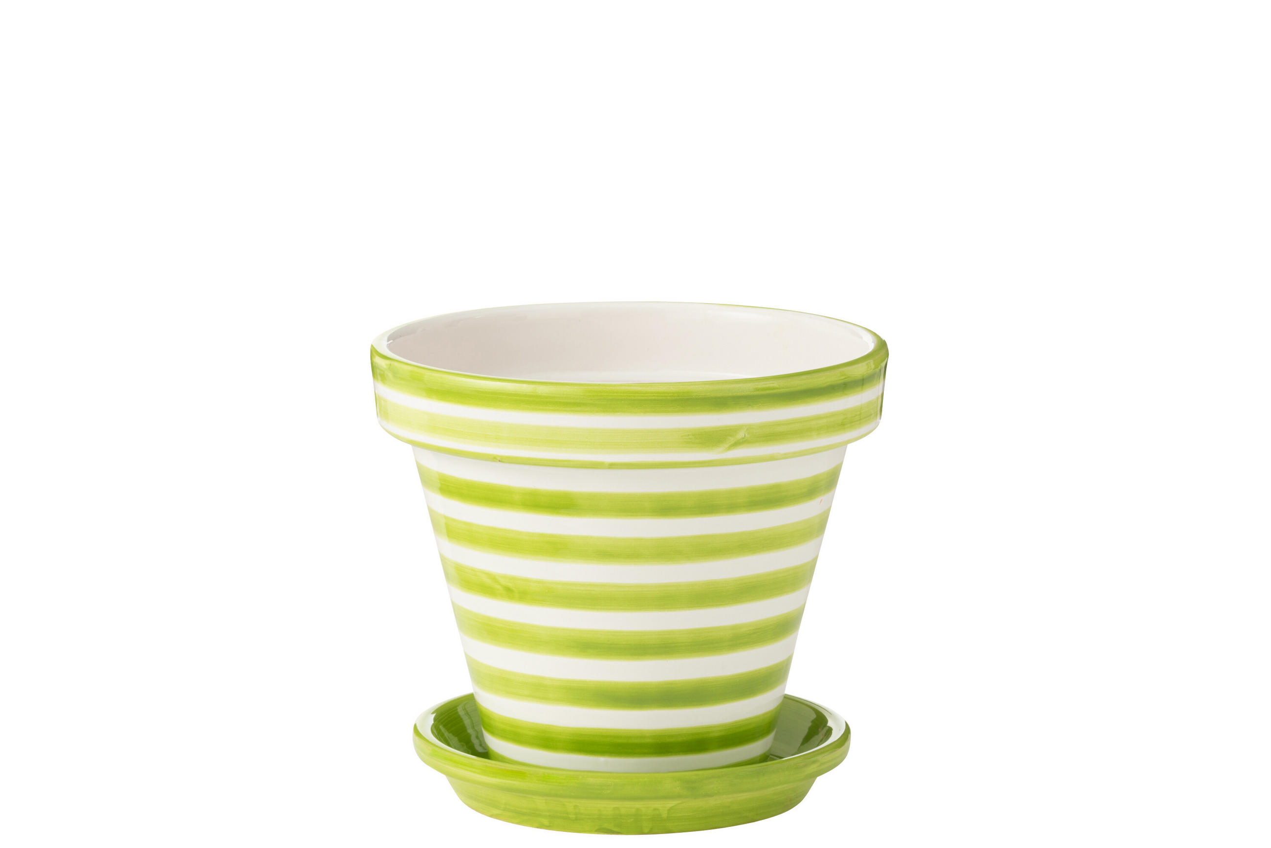 BLUMENTOPF GRANADA STRIPES - Töpferei - Grun - L - Ø 35 cm - Multicolor, Keramik (35/33cm) - J-Line
