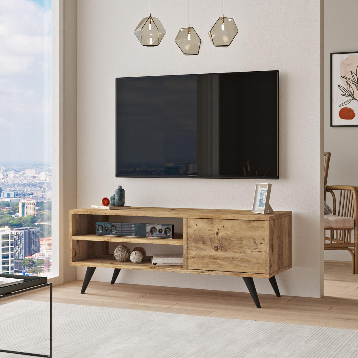 TV-MÖBEL Imo Braun - Braun, Holz (110/44/40cm) - Habitat Garten