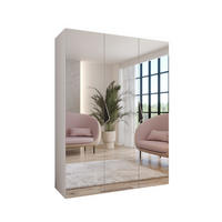 DREHTÜRENSCHRANK 202/150/52 3-türig - Schwarz/Weiß, Holz/Metall (150/202/52cm) - Abiks Möbel