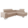 ECKSOFA Laris Premium, Seite: Rechts - Hellrosa/Schwarz, Holz/Textil (271/203cm) - MIRJAN24