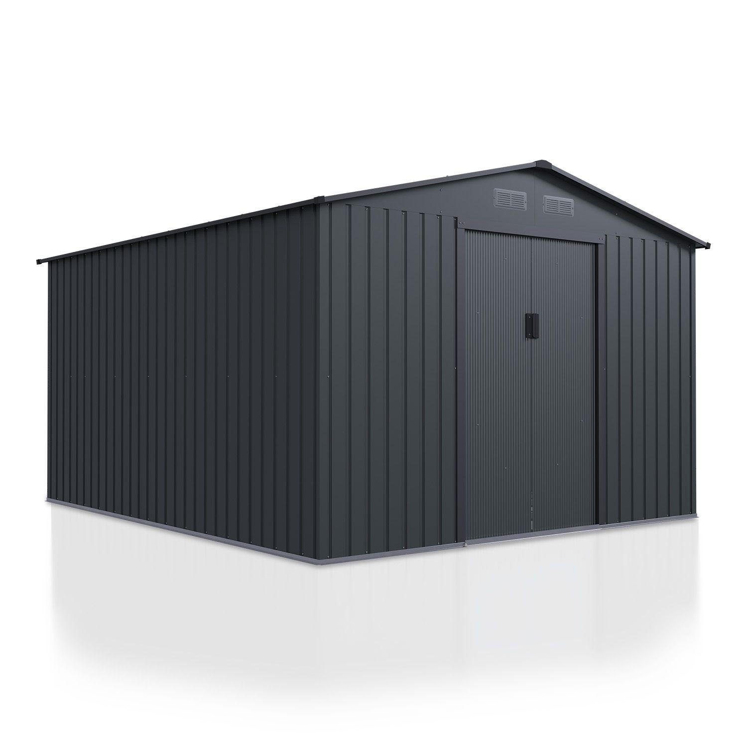 GERÄTESCHUPPEN XXL dunkelgrau - Dunkelgrau, Metall (314/190/282cm) - Juskys