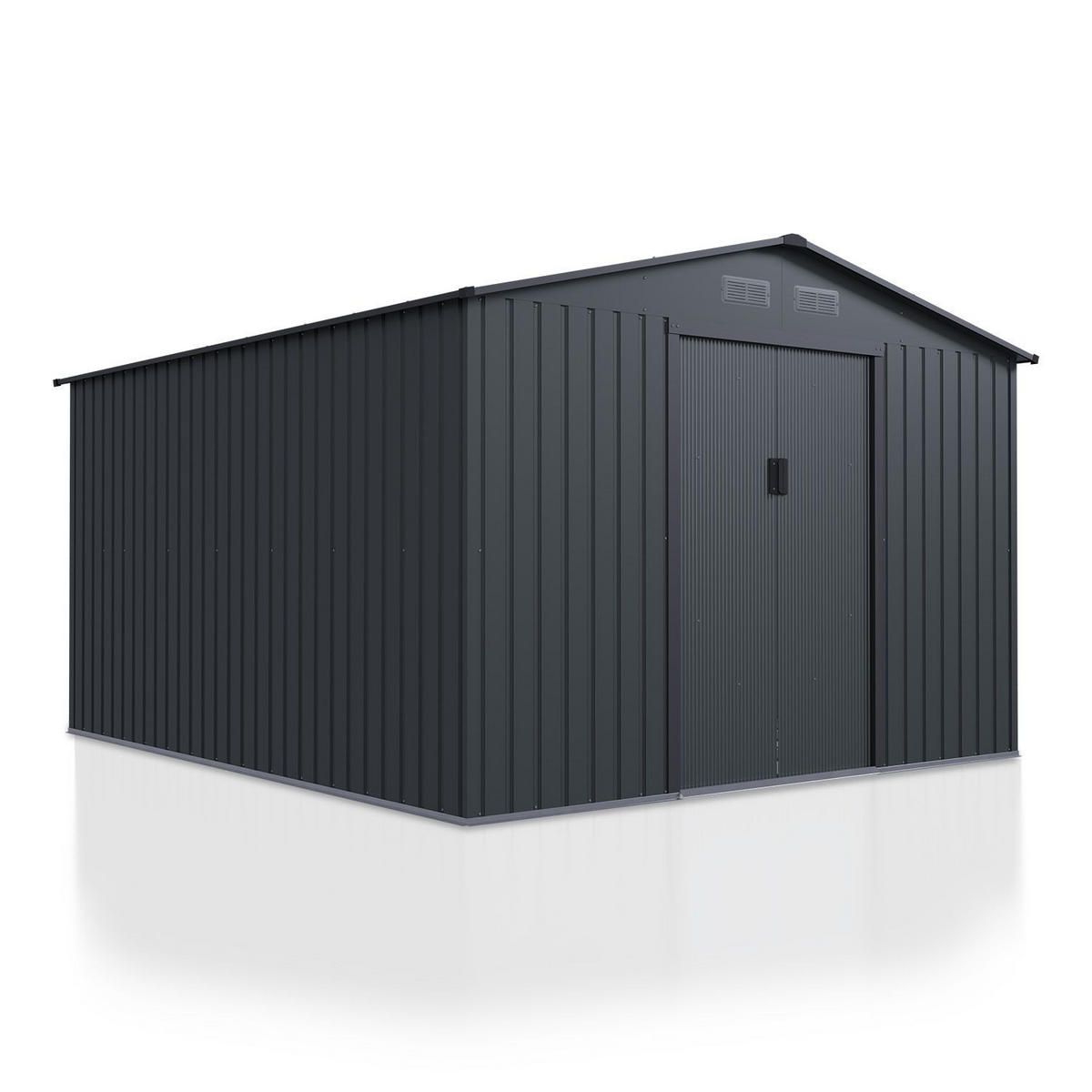 GERÄTESCHUPPEN XXL dunkelgrau - Dunkelgrau, Metall (314/190/282cm) - Juskys