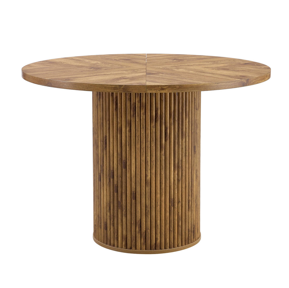 ESSTISCH 100/100/76 cm aus MDF mit Stauraum und zylindrischem Säulenfuß, Holzfarben - Naturfarben, Holzwerkstoff (100/100/76cm) - Redom
