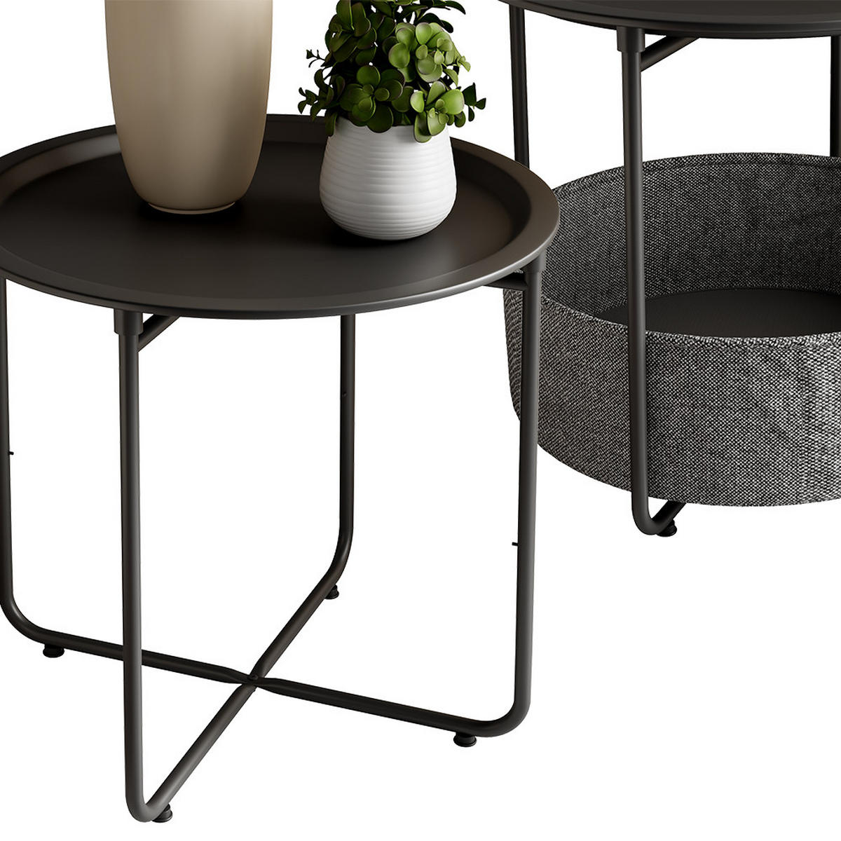 COUCHTISCH Liva Schwarz 47 x 50 cm - Schwarz, Holzwerkstoff (50/47/50cm) - Vicco