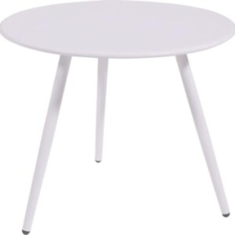 BEISTELLTISCH Rafael - Weiß - 45/45/35 cm - Weiß, Metall (45/45/35cm) - Lesli Living
