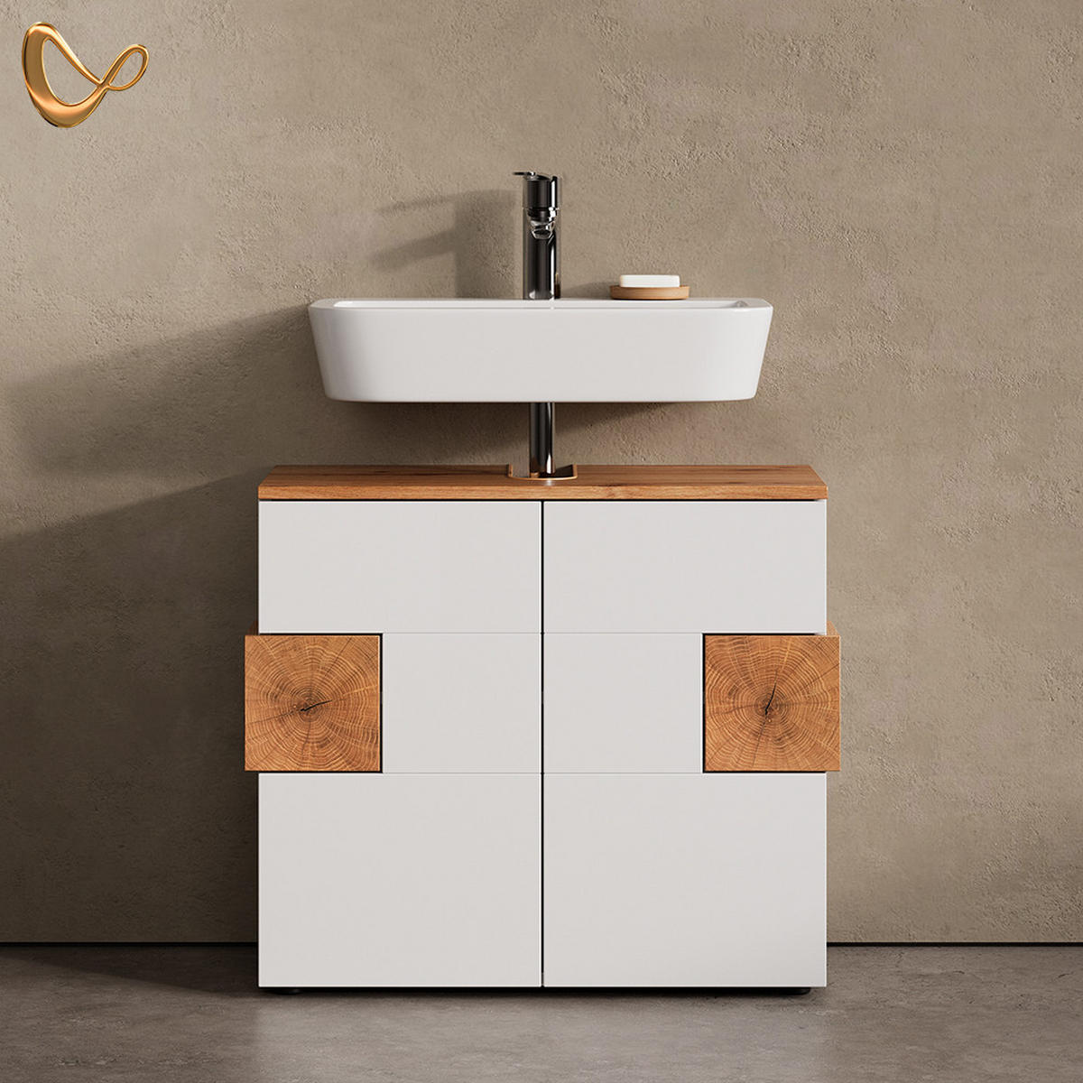 WASCHBECKENUNTERSCHRANK Tanaro Weiß 73.1 x 64 cm - Weiß, Holzwerkstoff (73.1/64/37cm) - Livinity®