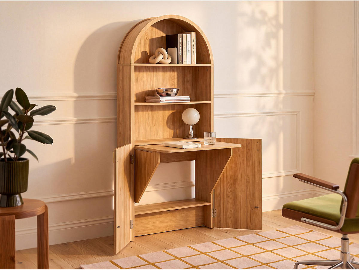SCHREIBTISCH - 80 cm x 23.5 cm - holz - naturfarben hell Lymiar - Naturfarben, Holz (23.5/80/180.5cm) - Vente-Unique