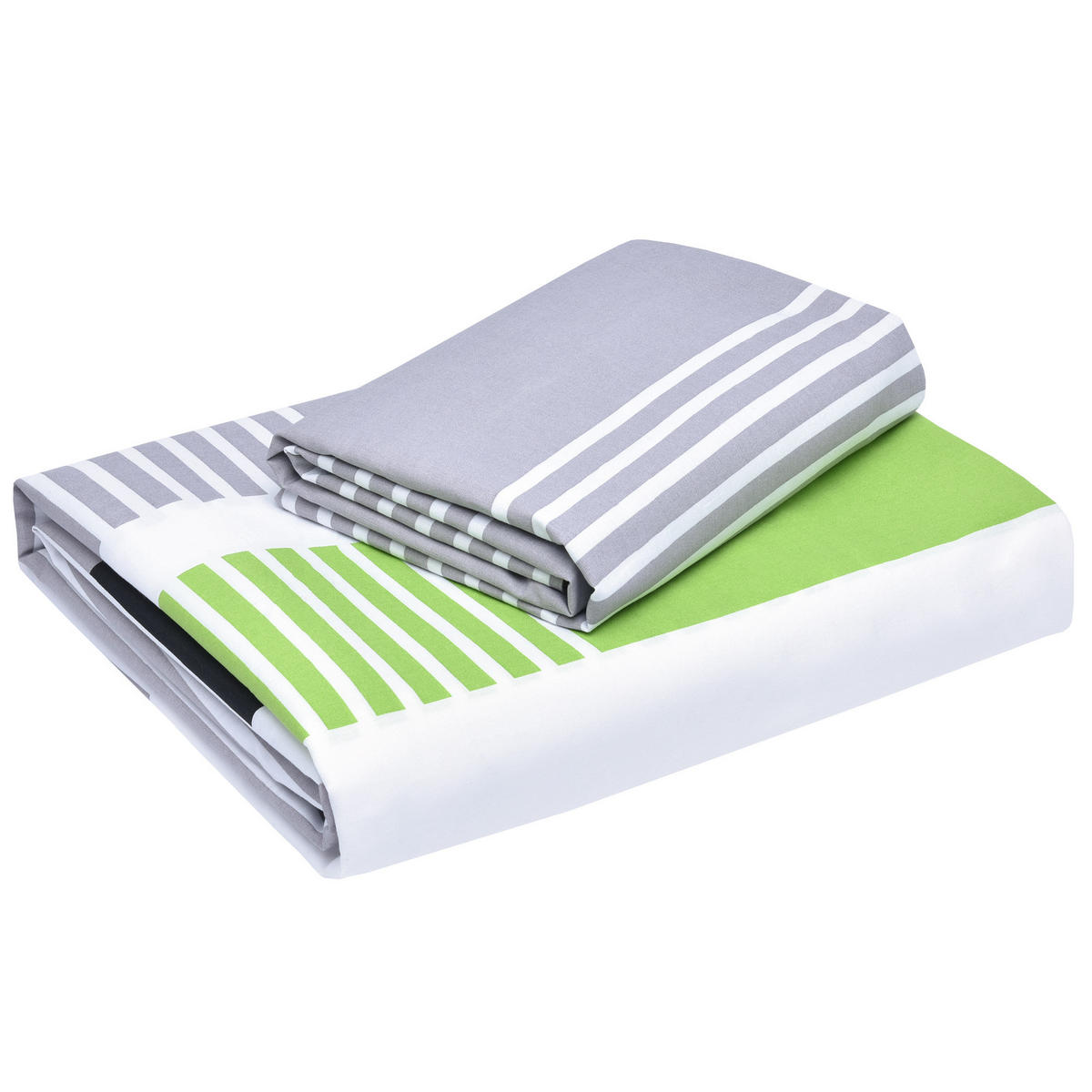 BETTWÄSCHE Dana 155/220 cm + Kissenbezug 80/80 cm Gestreift Renforcé 2er Set - Multicolor, Textil (155/220cm)