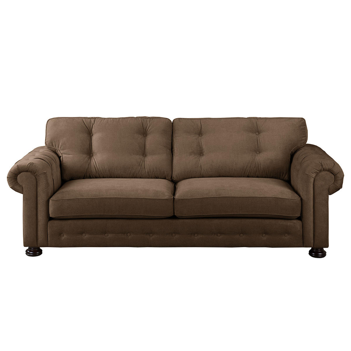 3-SITZER SOFA - Microfaser - Braun, Textil (250/93/100cm) - home24
