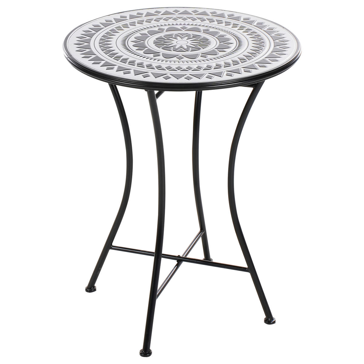BISTROBORD 60/60 cm metall svart/vitt Comiso - Svart, Metall (60/60/75cm) - Beliani