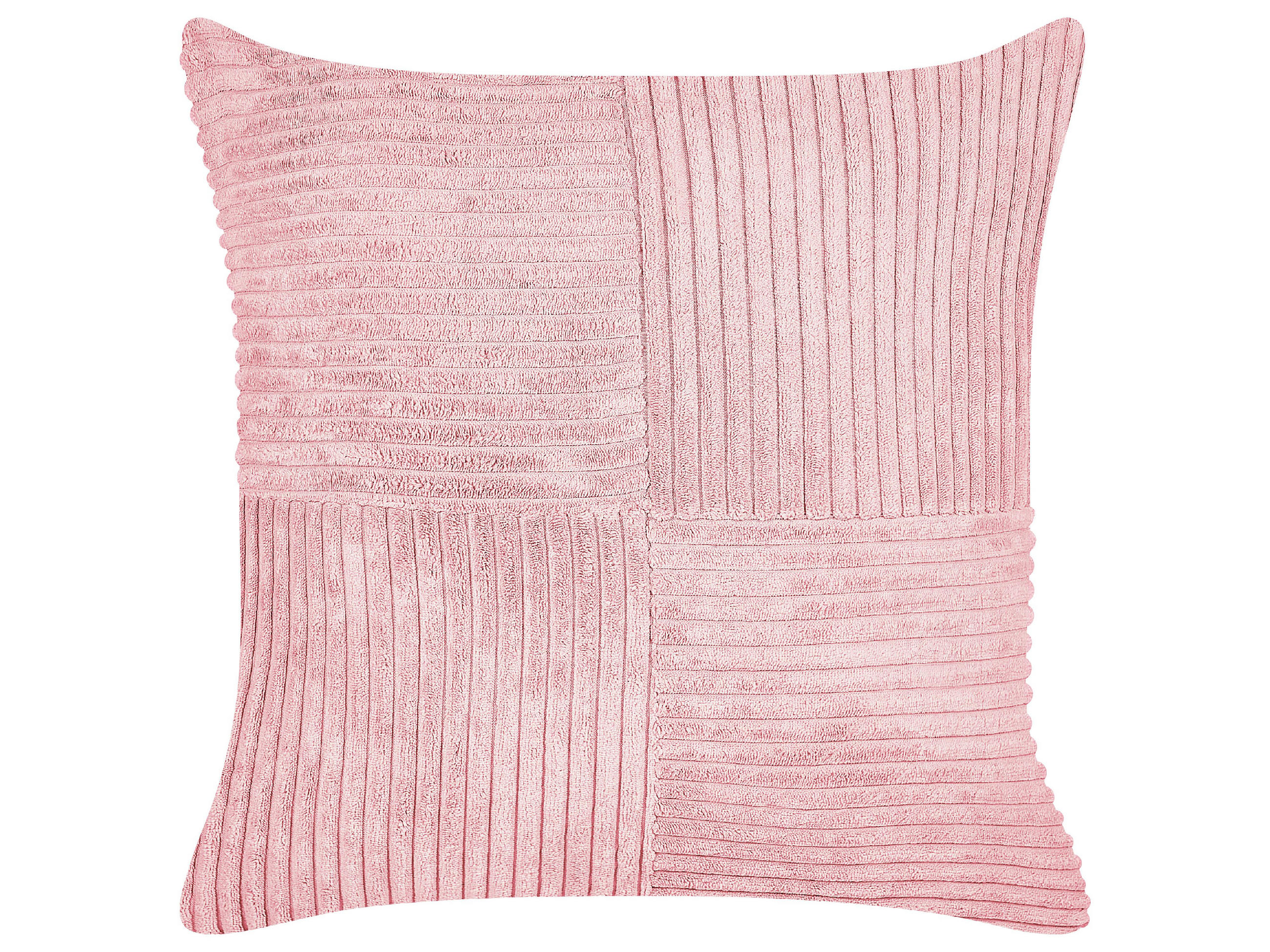 DEKOKISSEN CORD 2er-Set Rosa 43/43 cm Millet - Pink, Textil (43/43cm) - Beliani