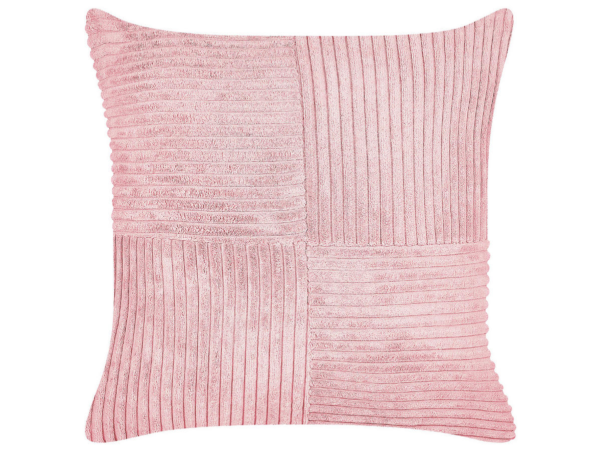 DEKOKISSEN CORD 2er-Set Rosa 43/43 cm Millet - Pink, Textil (43/43cm) - Beliani