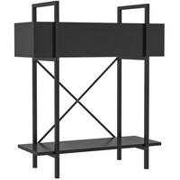 STOJAN na kvety 60/25/70 cm čierny dvojúrovňový z kovu s odtokovými otvormi - čierna, kov (25/70/60cm) - OKWISH