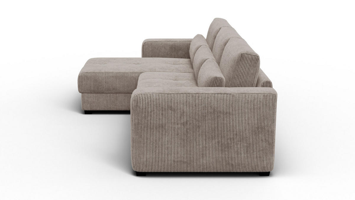ECKSOFA OLI 4-Sitzer links, taupe - Taupe, Holz/Textil (295/172cm) - Courtois Laville