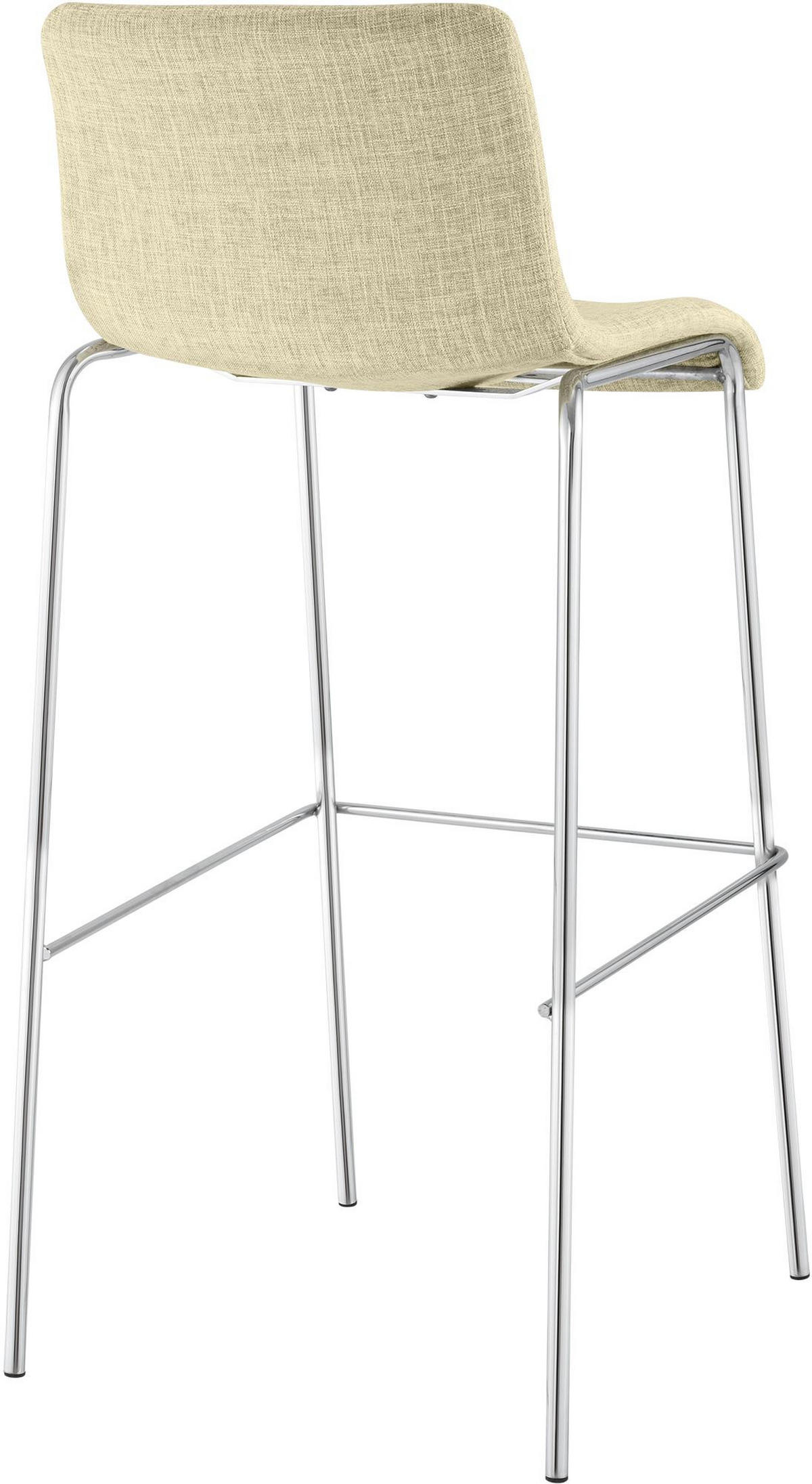 BARHOCKER Stoff Creme - Chromfarben/Creme, Textil/Metall (43/100/48cm) - CLP