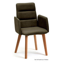 ARMLEHNSTUHL (8er-Set) Darelle 52x92x60 Eiche geölt/Khaki - Dunkelgrün/Eichefarben, Kunststoff (60/92/52cm) - 58aufmkessel