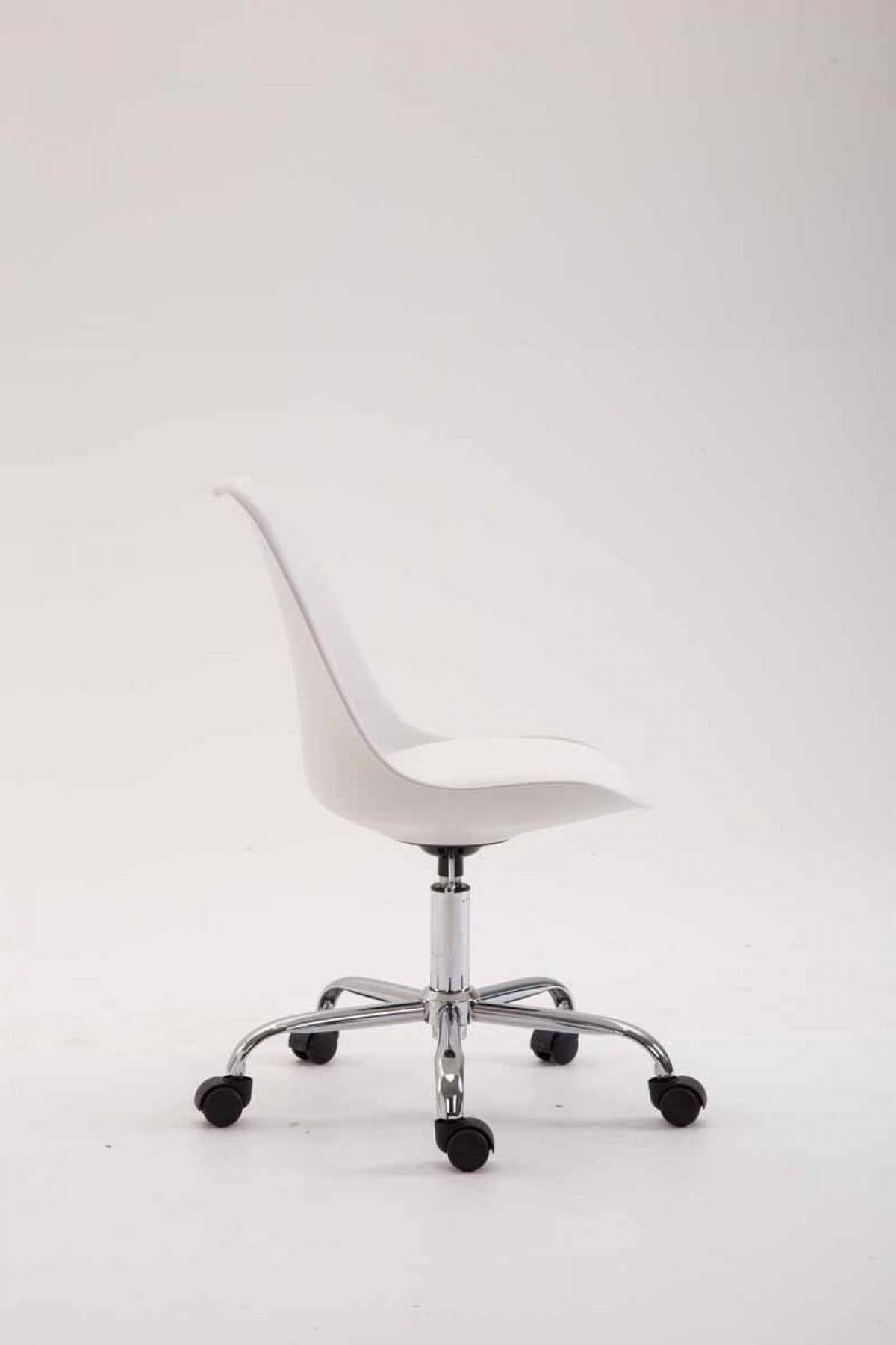 DREHSTUHL Kunststoff Weiß - Chromfarben/Weiß, Kunststoff/Metall (48/81/54cm) - CLP