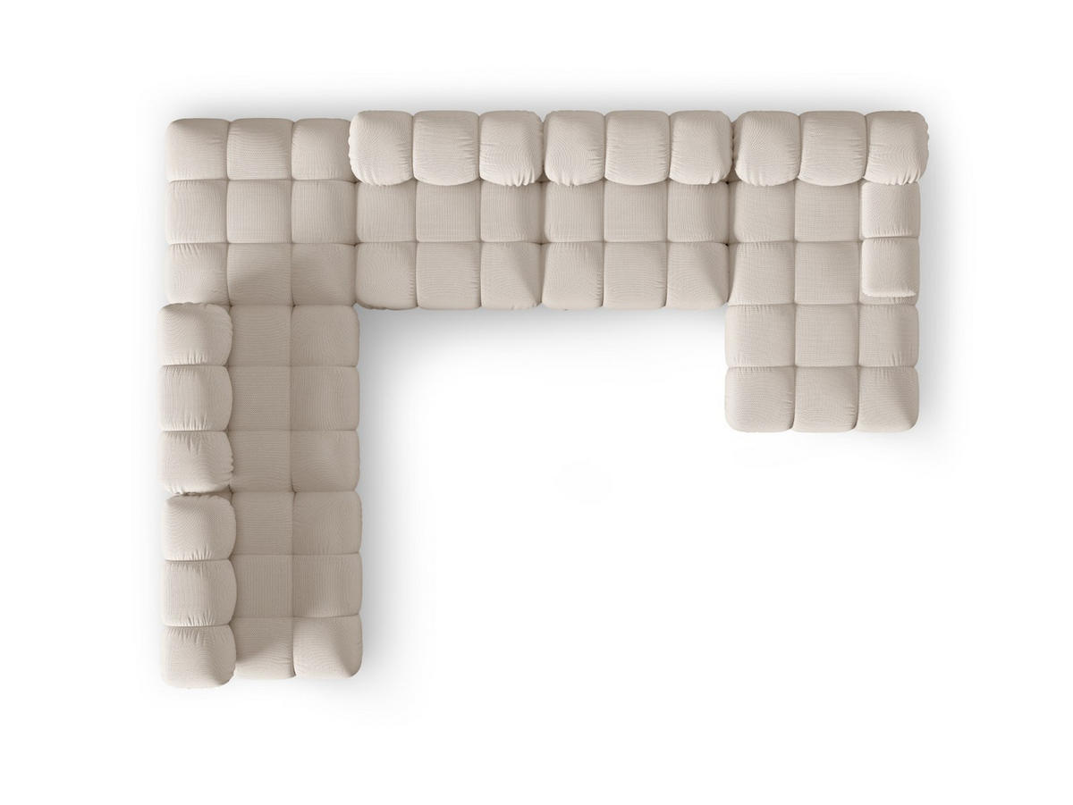 PANORAMASOFA modular links Bellis aus 3D-Stoff leichtes beige 7 Sitzplätze - Creme, Textil (282/70/376cm) - Micadoni