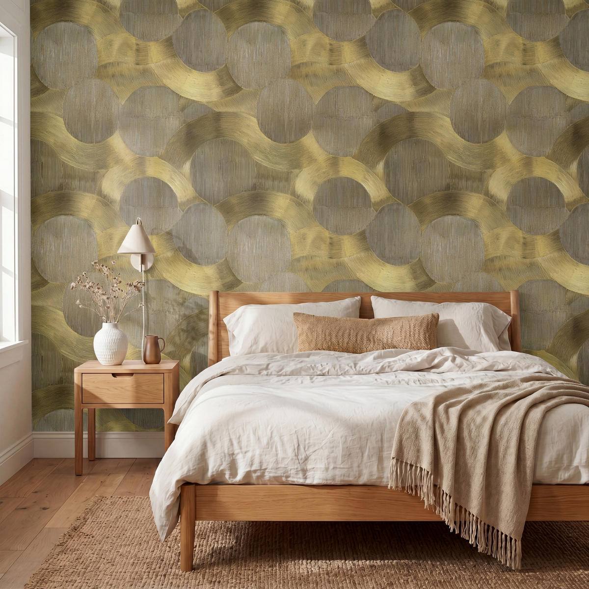 TAPETE - Modern - Geometrisch - Gold - 300x240 cm - Goldfarben, Papier (300/240cm) - OnlyWow