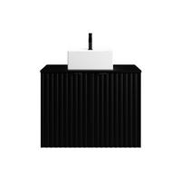 EINZELWASCHTISCH - 80 cm x 44 cm - Holz, Platte - Schwarz - ZILGA - Schwarz, Holz (80/60/44cm) - Vente-Unique