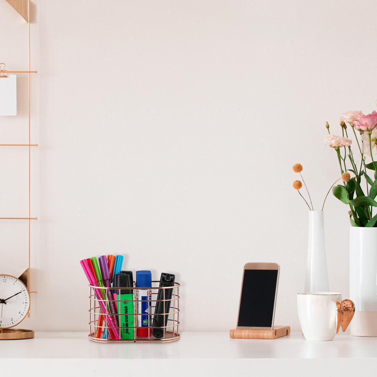 STIFTEHALTER - Kupferfarben, Metall (8/15/9cm) - Relaxdays