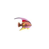 WANDDEKO Abstrakter Fisch 7/16.5 cm - Multicolor, Wellpappe (7/16.5/21cm) - KUNSTLOFT