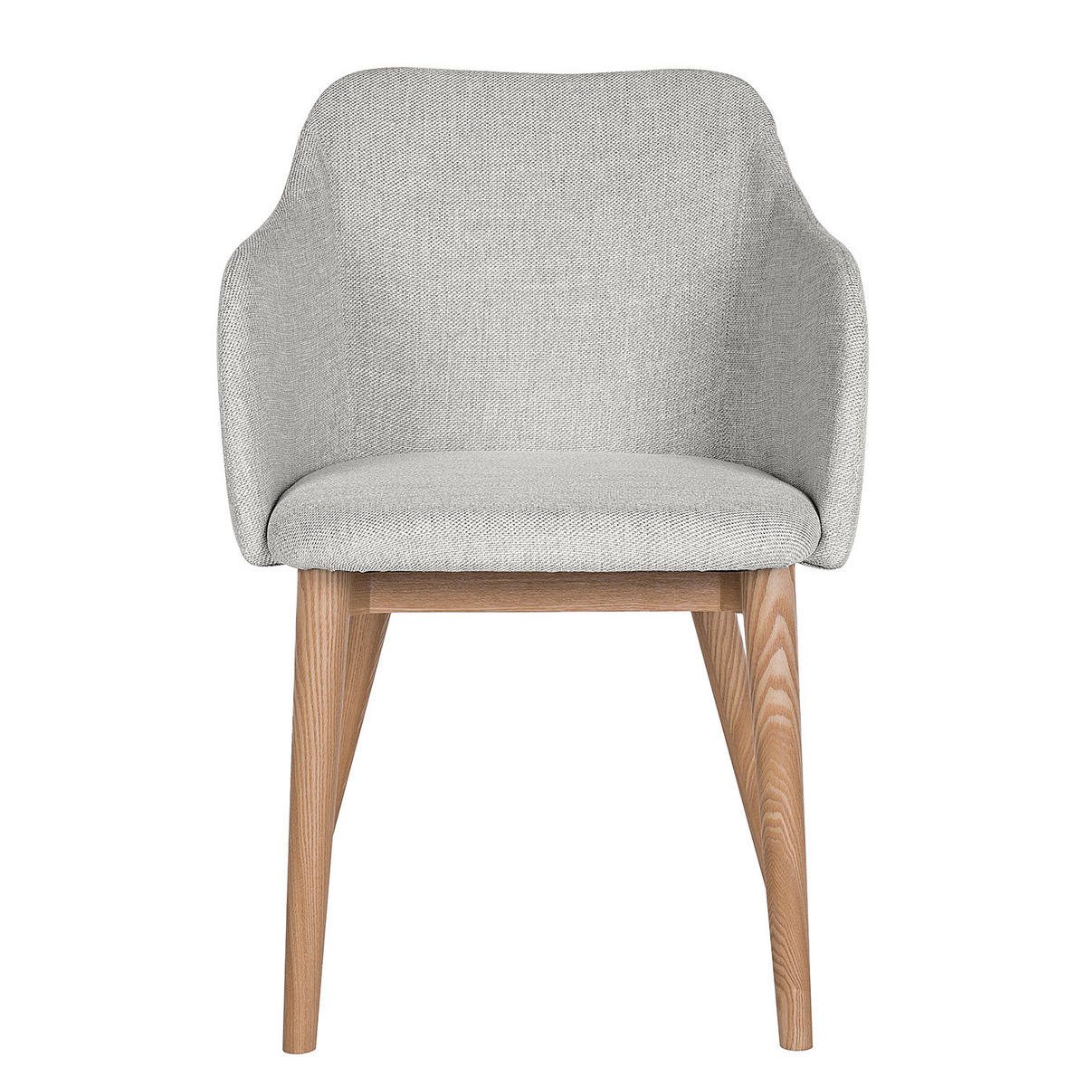 ARMLEHNENSTUHL - Webstoff / Esche massiv - Hellgrau, Textil (54/79/60cm) - home24