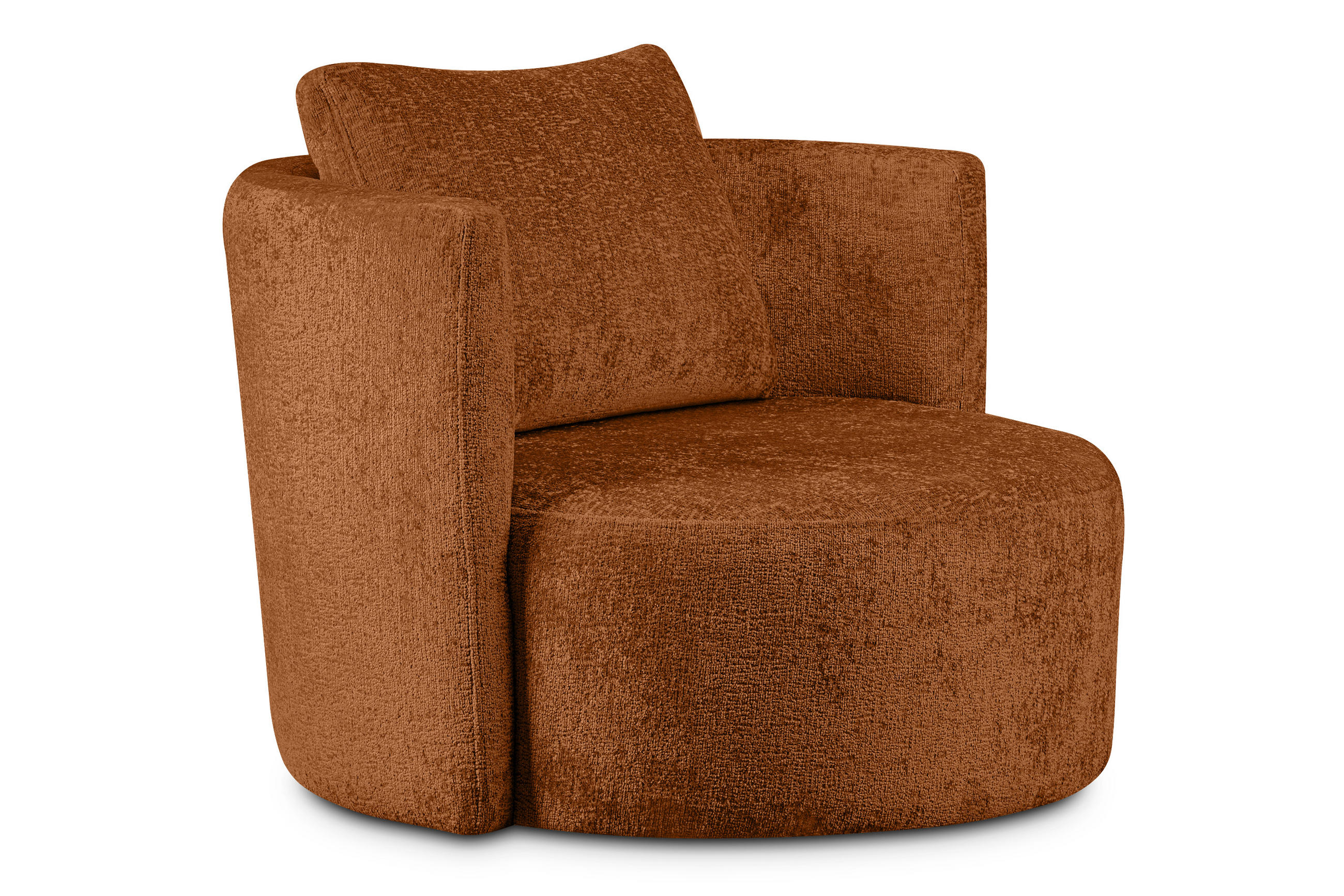DREHSESSEL RAGGI 360° Drehfunktion mit inklusive dekorativem Kissen, Rot - Rot, Textil (92/75/94cm) - KONSIMO®