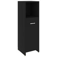 BADEZIMMERSCHRANK Schwarz 30/30/95 Cm Holzwerkstoff - Schwarz, Holzwerkstoff (30/95/30cm) - vidaXL