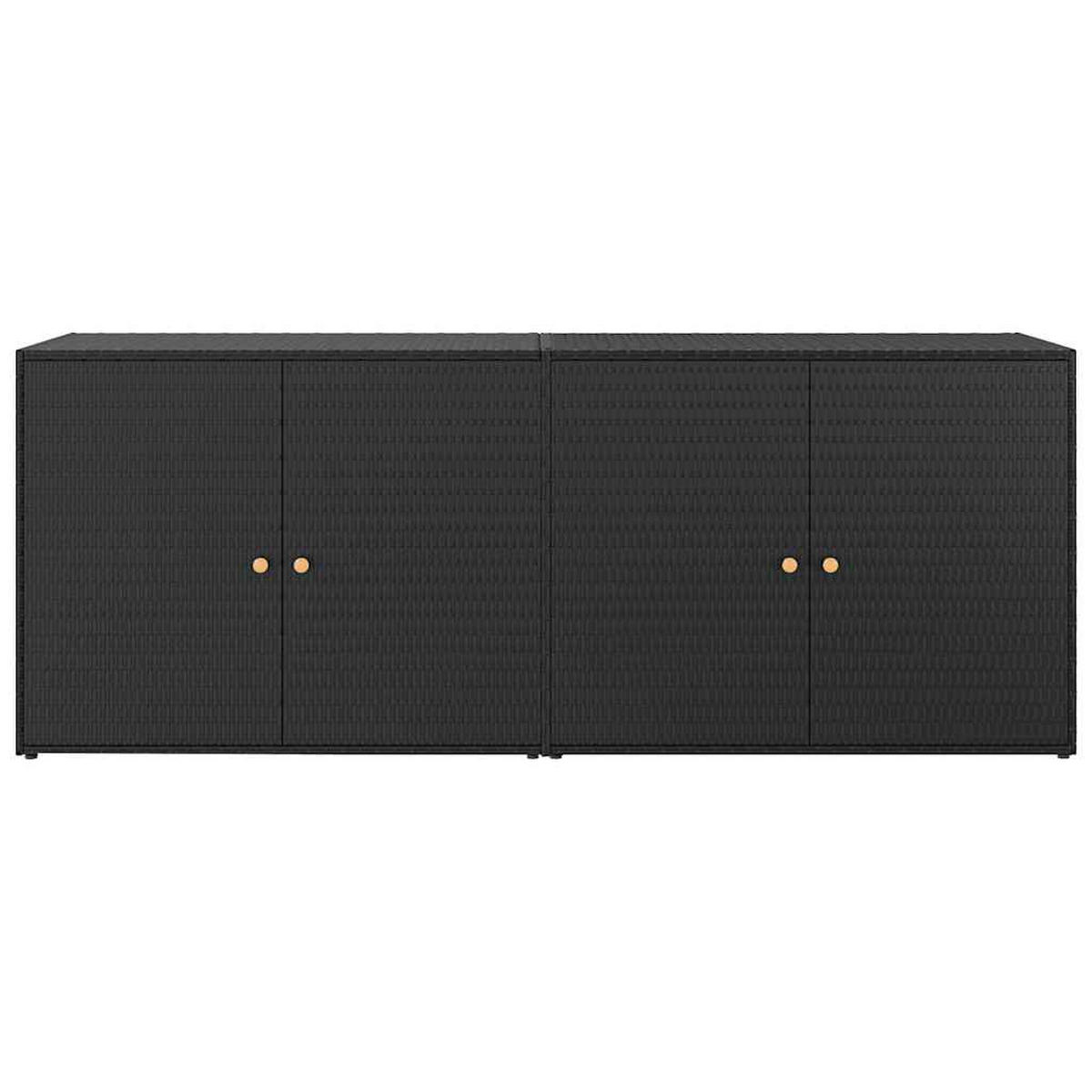 GARTENSCHRANK Schwarz 198/55,5/80 Cm Poly Rattan - Schwarz, Holzwerkstoff (55.5/80/198cm) - vidaXL