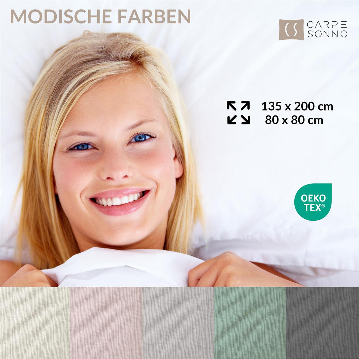 MUSSELIN-BETTWÄSCHE 135x200 Uni - Bettbezug Bügelfrei aus 100% Baumwolle - Einfarbig Hellgrau - Hellgrau, Textil (135/200cm) - Carpe Sonno