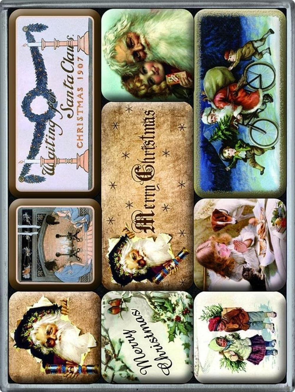 MAGNETSET 9-teilig Winter Time Christmas Collection - Multicolor, Metall (9/7/2cm) - Nostalgic-Art