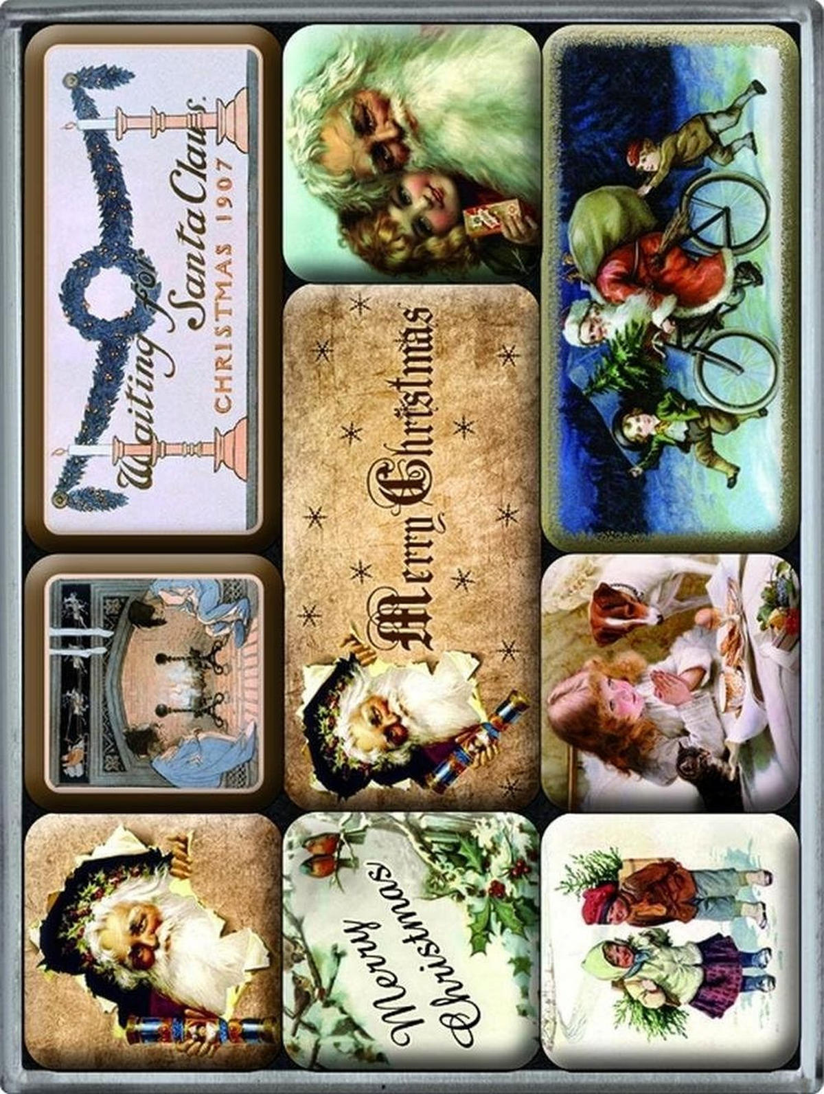 MAGNETSET 9-teilig Winter Time Christmas Collection - Multicolor, Metall (9/7/2cm) - Nostalgic-Art