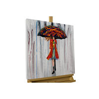 ACRYLBILD HANDGEMALT 60/60 cm - Rot/Grau, Holz/Textil (60/60cm) - KUNSTLOFT