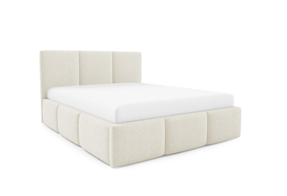 POLSTERBETT mit Stauraum 160x200 cm in Creme - Creme, Metall (160/200cm) - Home Collective