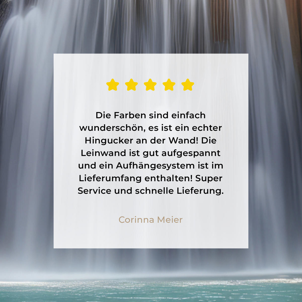 LEINWANDBILD Wasserfall - Natur - Pflanzen - Dschungel - Wasser 40x60 cm - Grün, Textil (40/60cm) - MuchoWow