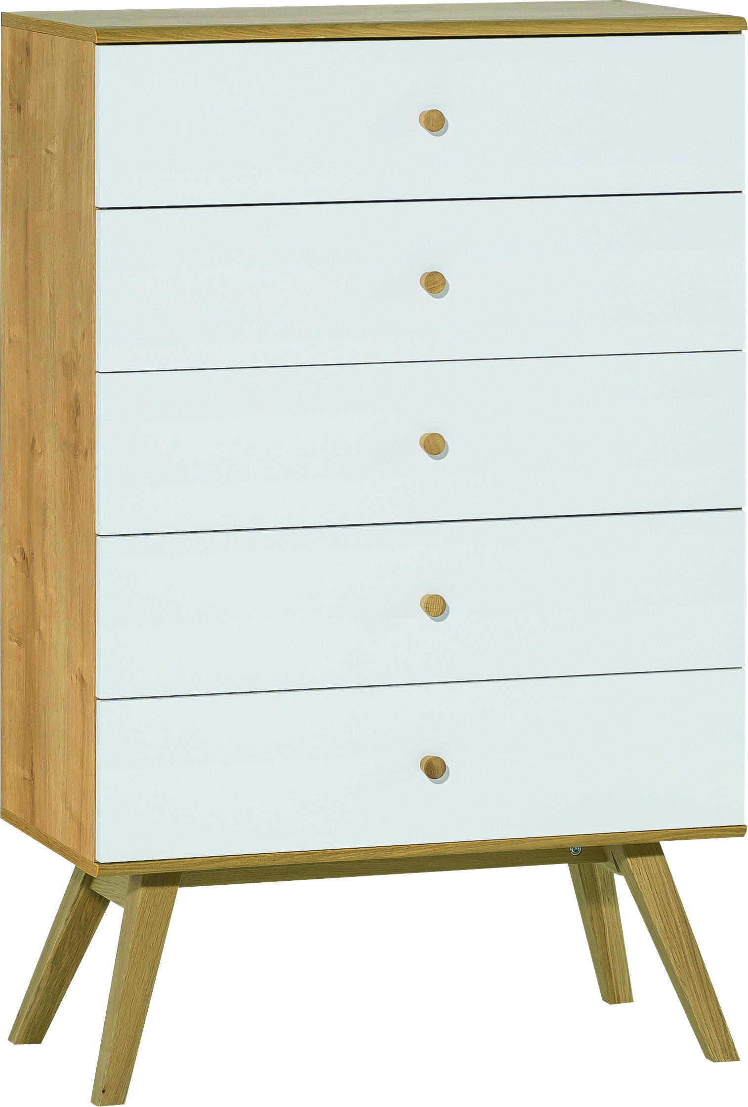 KOMMODE SCHMAL NATURE - Weiß, Holzwerkstoff (75/117/40cm) - Vox Möbel