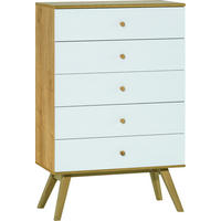 KOMMODE SCHMAL NATURE - Weiß, Holzwerkstoff (75/117/40cm) - Vox Möbel