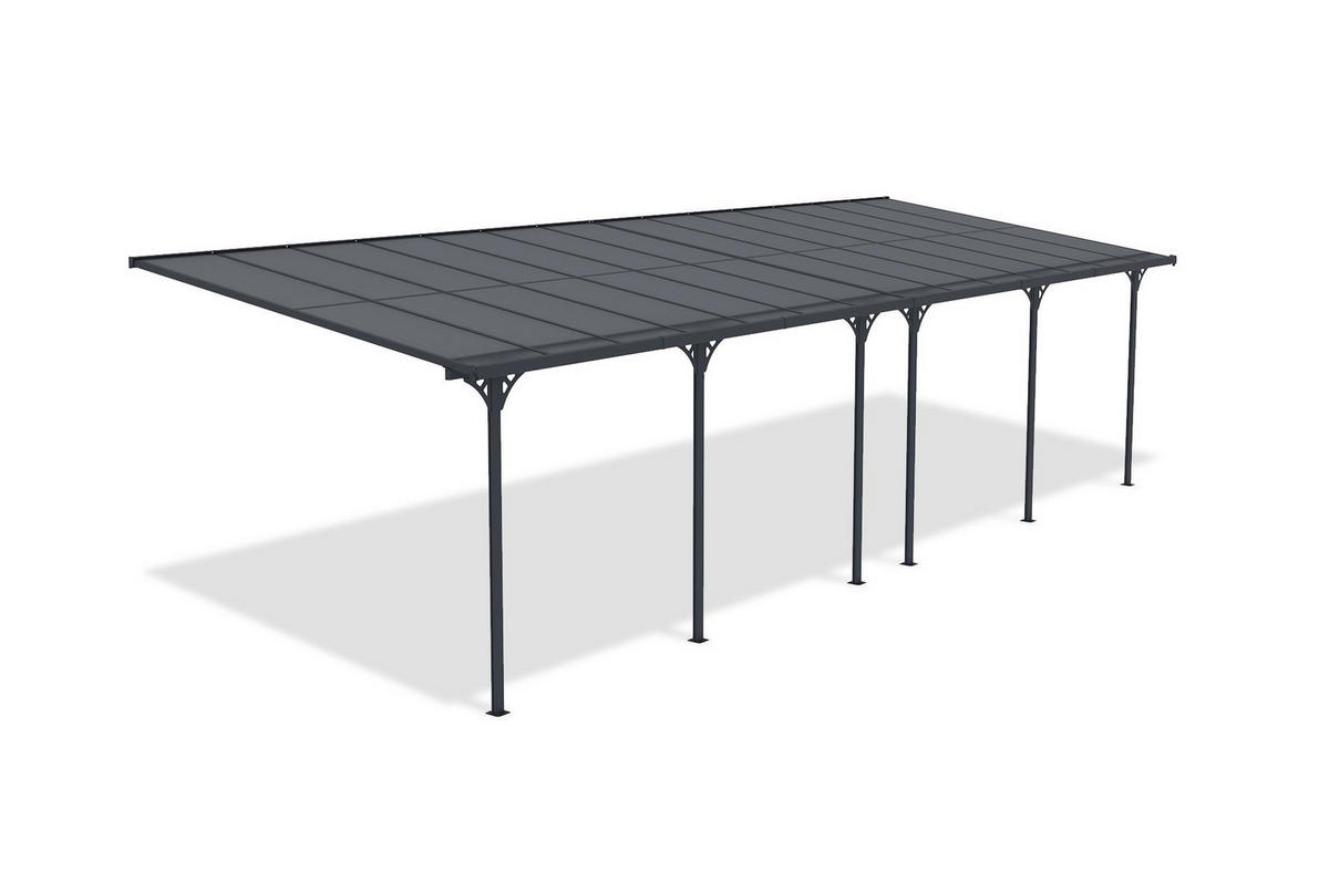 PERGOLA / CARPORT Kleo Grau 9m x 3m - Grau, Metall (870/270/300cm) - Cazeboo