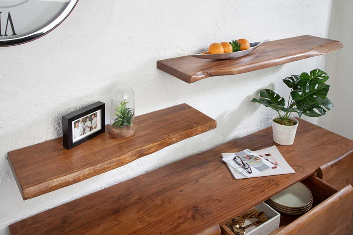 WANDREGAL MAMMUT Akazie 80cm - Braun, Holz (80/3.5/27cm) - riess-ambiente