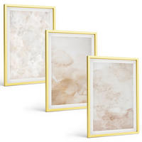 BILDER SET 3er Set - 40x60 cm Goldrahmen - Modische Pastelltexturen - Goldfarben, Kunststoff (40/60cm) - TULUP
