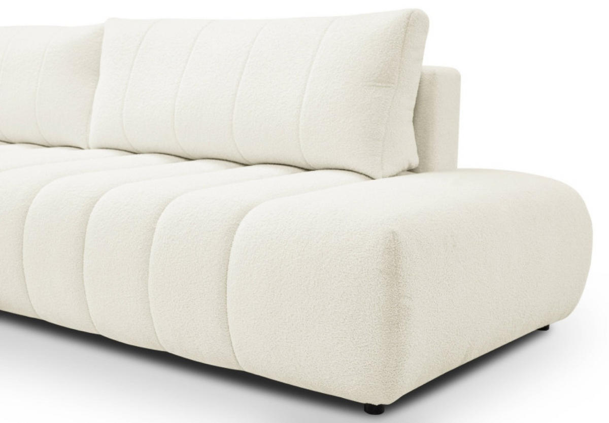 ECKSOFA Bouclé-Creme ALOO Mit Schlaffunktion Links - Ecru/Creme, Textil (276/176cm) - Sepro Meble