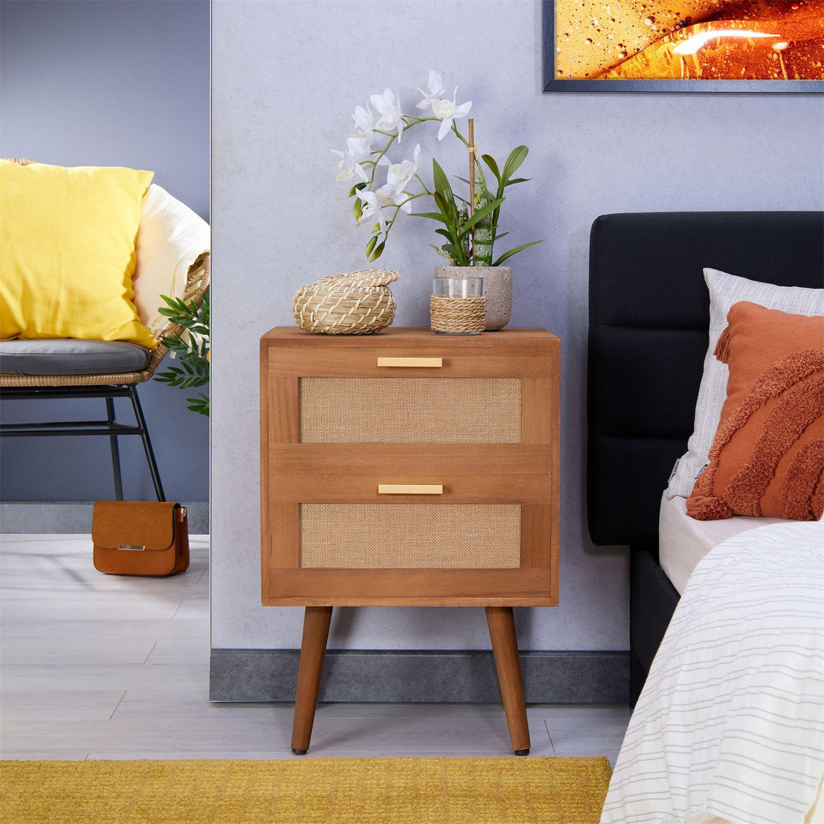 NACHTTISCH WAMAN - Braun, Holz (40/57/36cm) - CARO-Möbel